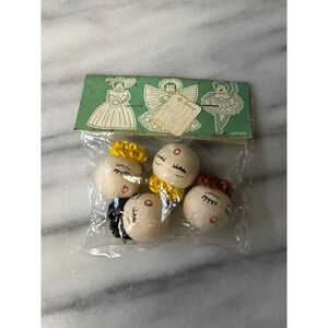 Vintage Doll Heads Japan Crafting Angels Party Favors Novelties Set NEW In Pack
